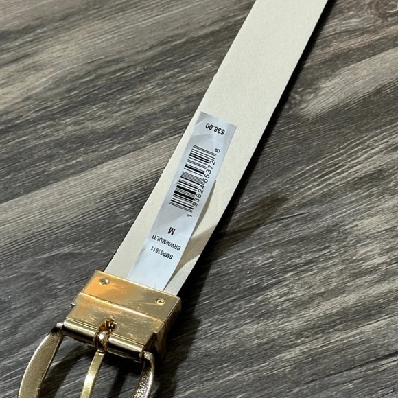 Steve Madden Women's Fish-Eye-Logo Waist Belt Reversible Size Medium - Picture 6 of 12